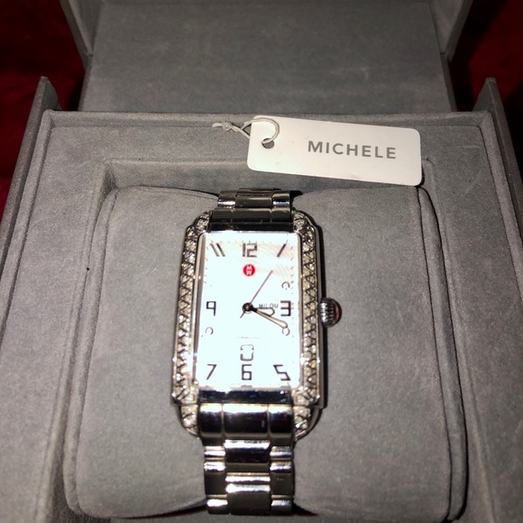 NWT Auth. Michele Watch-Diamonds/ mother of pearl face - Picture 2 of 12